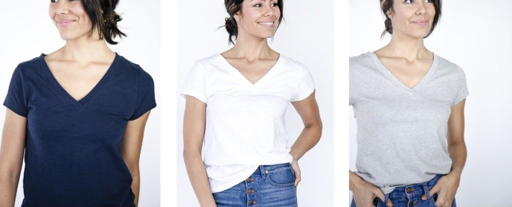 Loskey - Sustainably made T-shirts in blue, grey and white