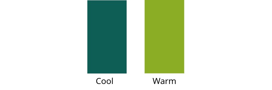 Cool green versus warm green | Difference between cool and warm colours | How to tell if a colour is cool
