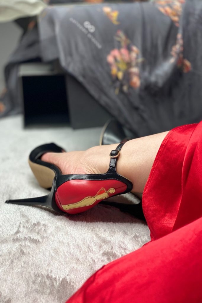 Red and Black Leather Anthony Stoker High Heels | Ethical and Sustainable Alternative to Jimmy Choo or Christian Louboutin