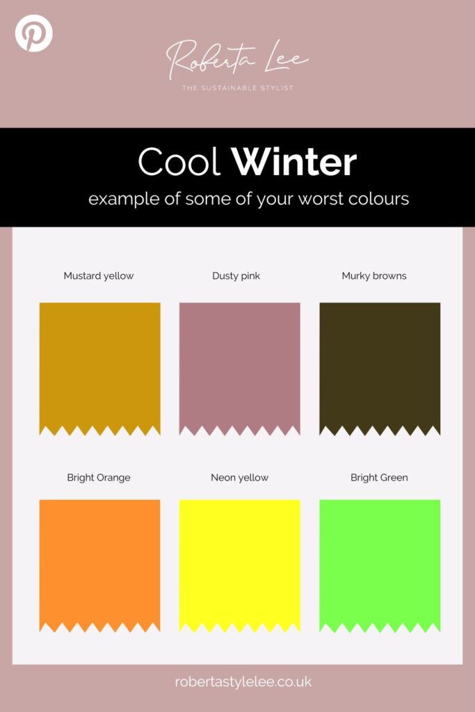 Cool winter worst colours 