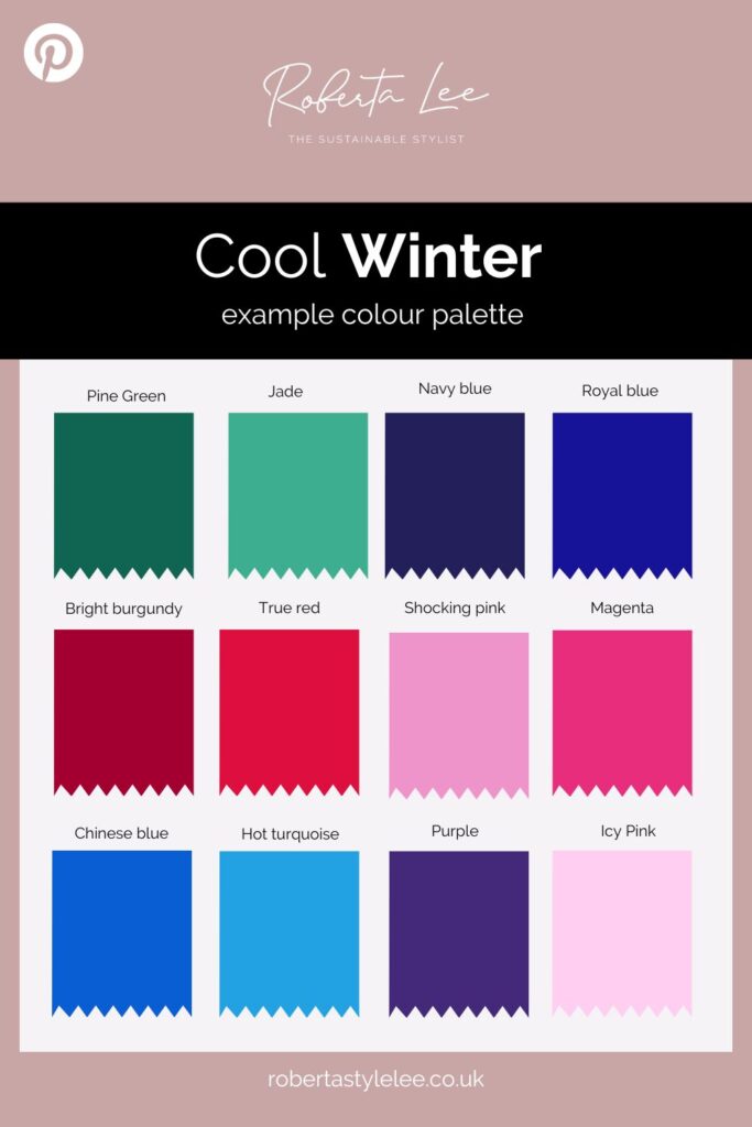 Example cool winter colour palette 