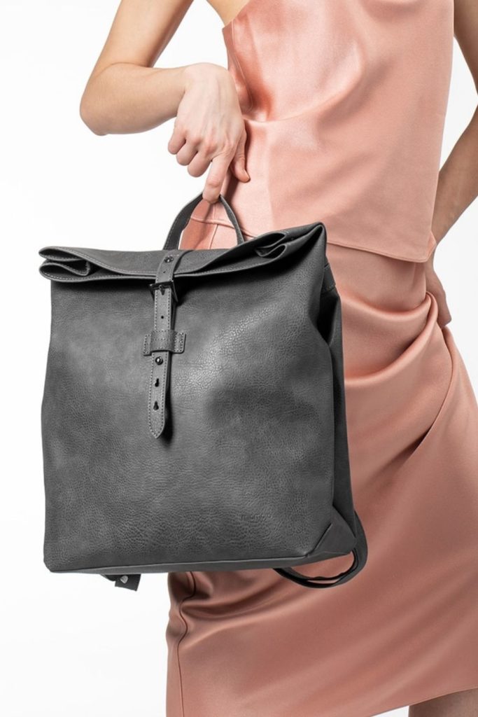 Black vegan leather bag_ETHICOOL BACKPACK GRIGIO_miomojo_polyurethane