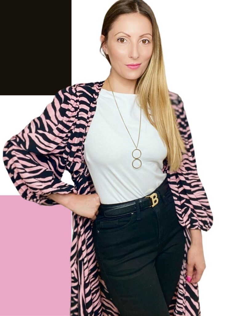 Finding your confidence in colours. wearing black, white and pink