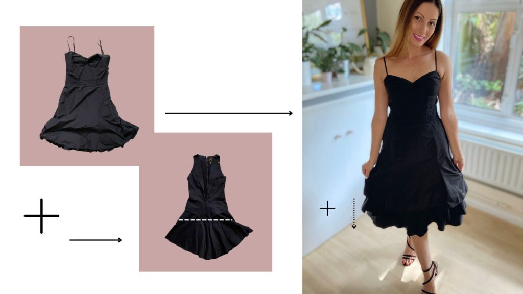 The Little Black Dress - Black Midi Ruffle Dress - Black Tuxedo Dress Knee Length
