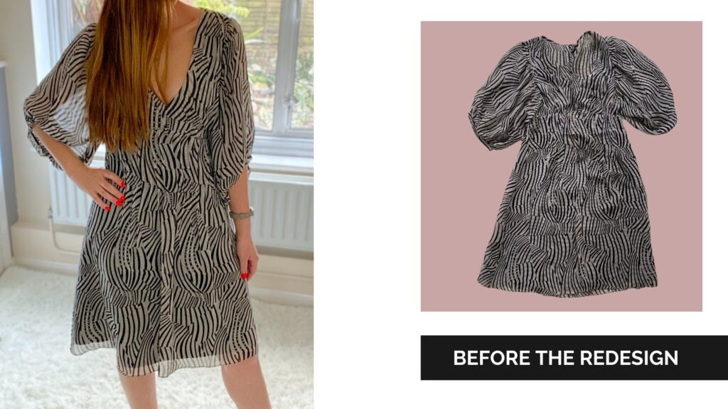 Black & White Zebra Print Dress Silk