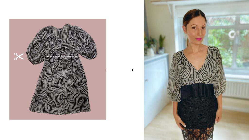 Zebra Print Puff sleeved Cropped Top