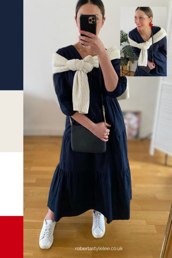 Red, white and blue outfit idea |  Sustainable Outfit Ideas | The Sustainable Stylist 