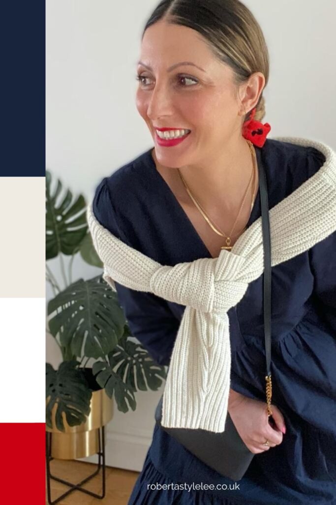 Red, white and blue outfit idea |  Sustainable Outfit Ideas | The Sustainable Stylist 3