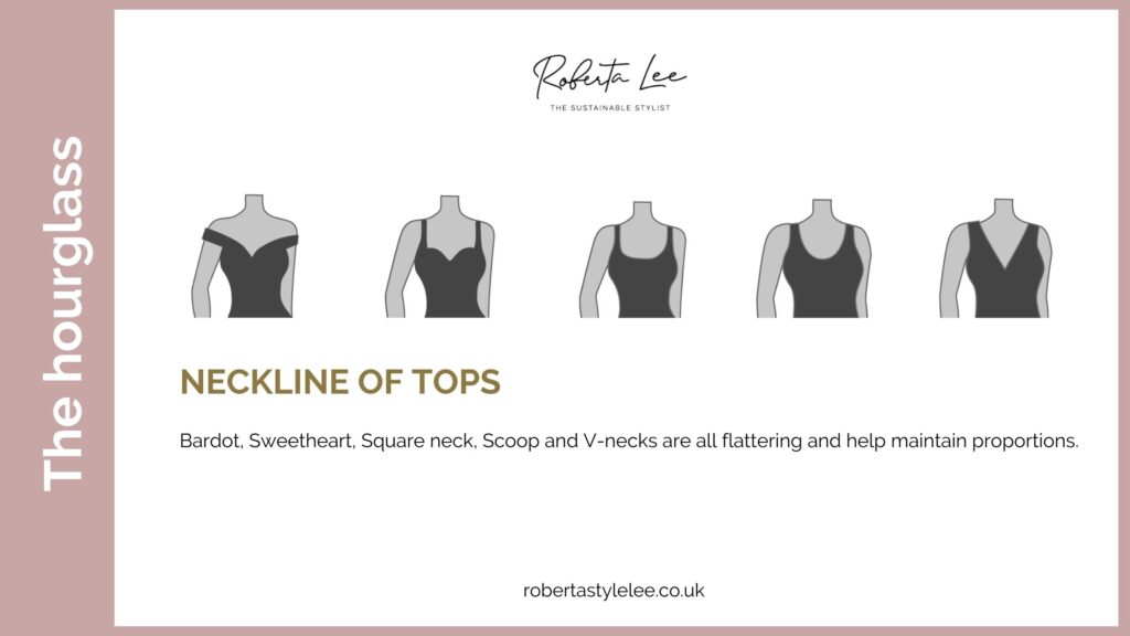 Neckline of tops for an hourglass figure 