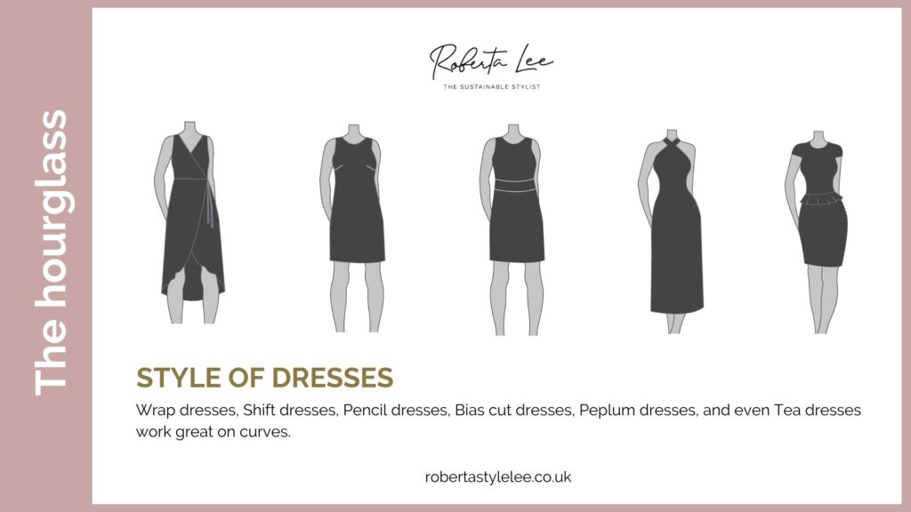 The best style of dresses for the hourglass curvy body shape 