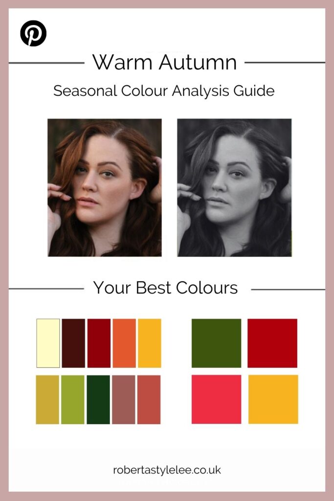 Warm autumn skin tone and hair, warm autumn colour palette - Caucasian skin 