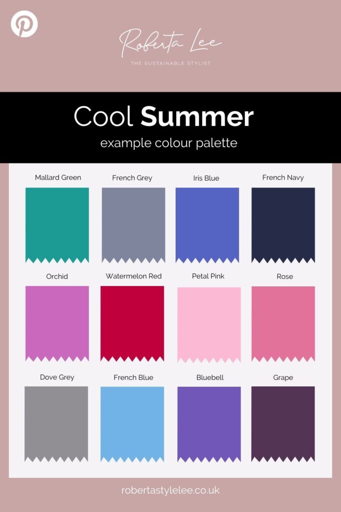 Cool summer example colour palette 
