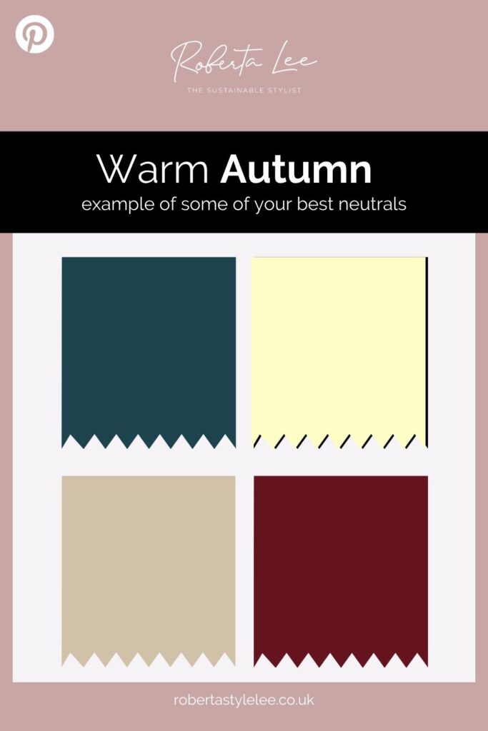 Warm Autumn best neutrals colour palette 