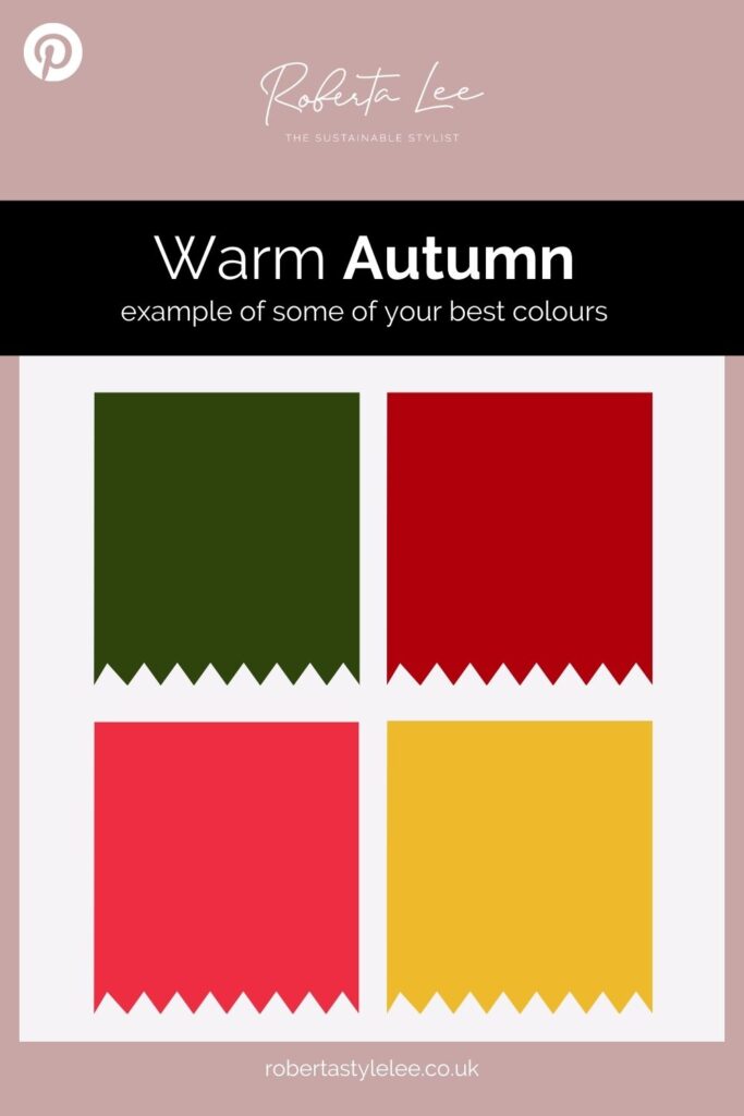 Warm Autumn Best colours Palette 