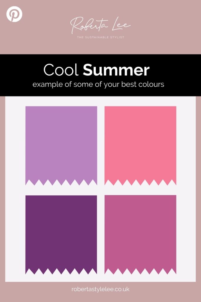 Cool summer best colour - example colour palette 