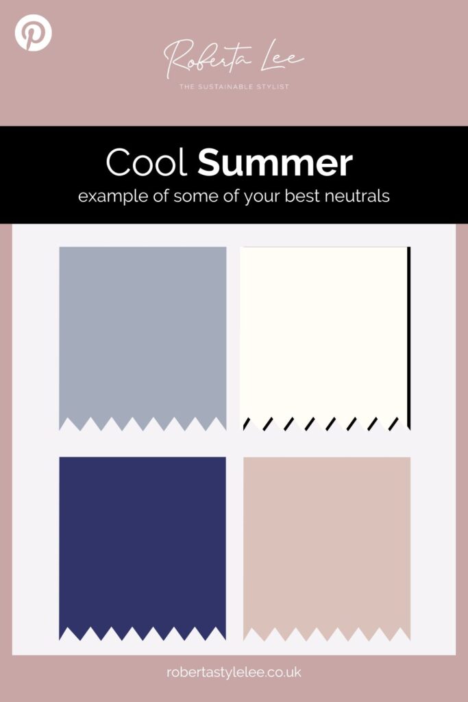 Cool summer best neutrals - colour palette 