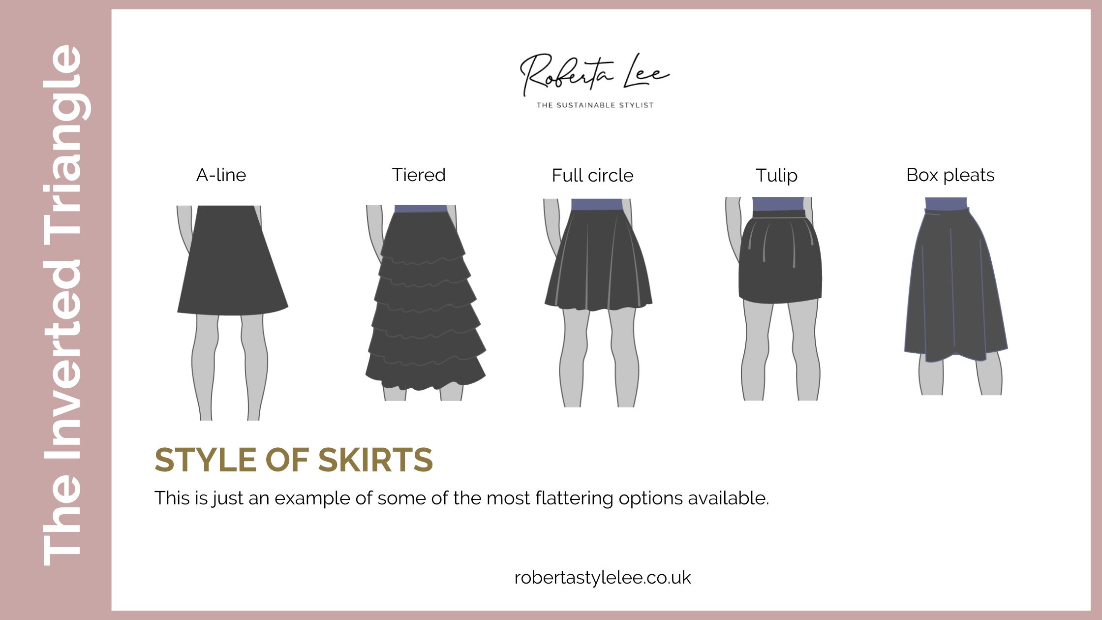 Best style of skirt for an Inverted Triangle (T) body shape