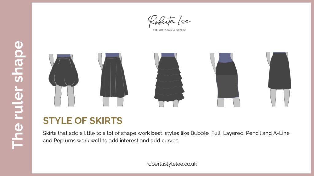 Best style of skirts for the ruler body shape 
