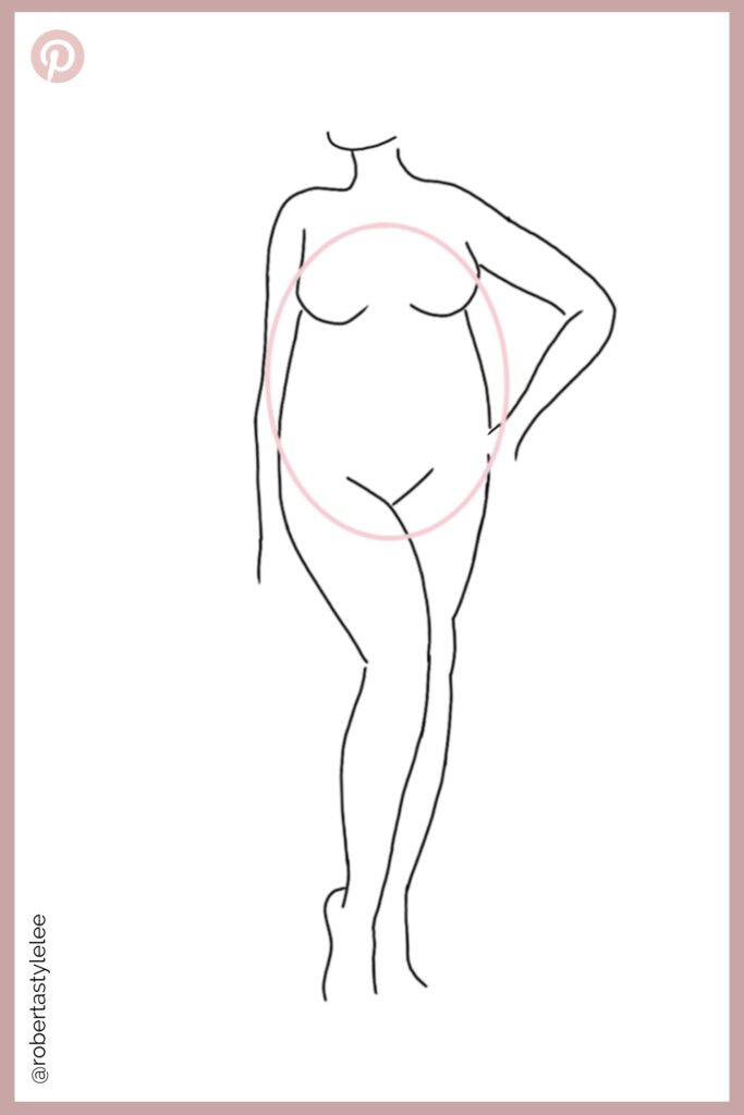 Oval body shape guide PIN for Pinterest 