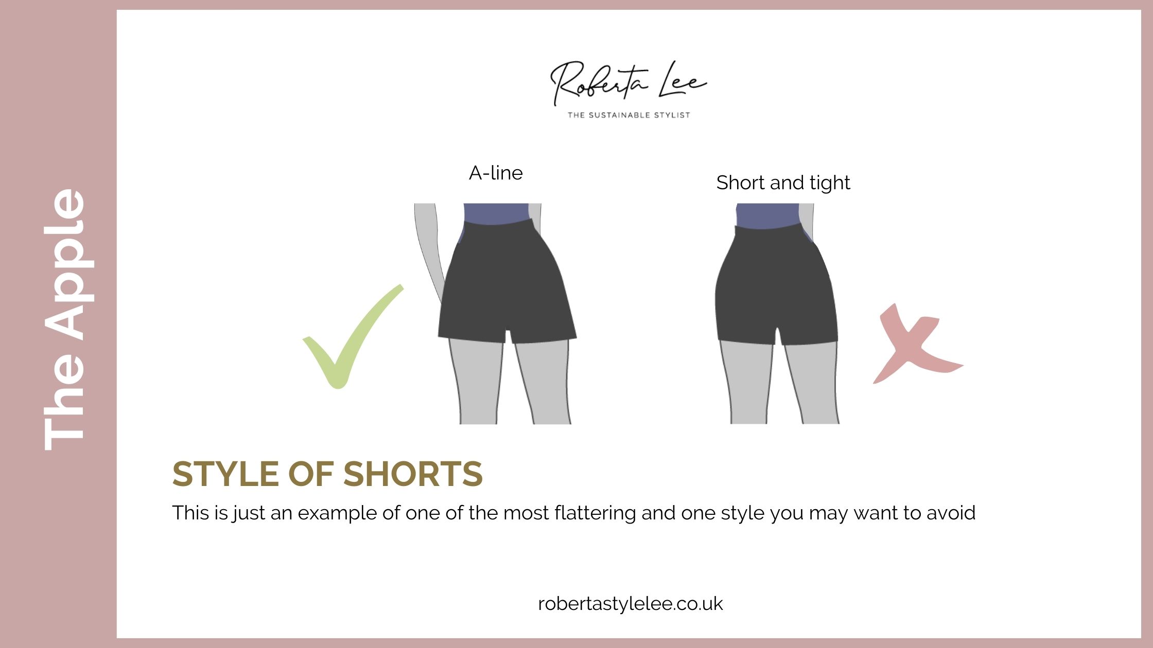 Best style of shorts for apple shape 