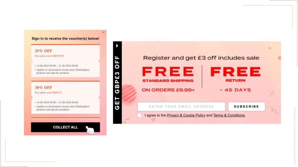 Shein marketing offers and coupons