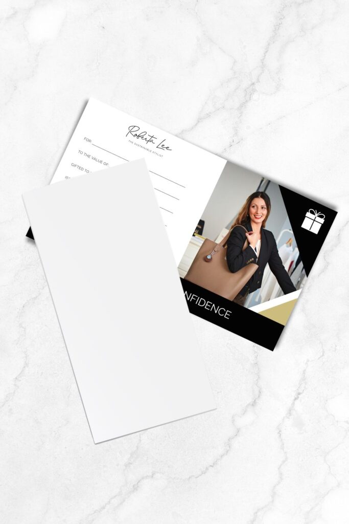 Personal styling gift voucher presented as a luxury gift experience for women | Luxury gift voucher for private personal styling experience LONDON / CAMBRIDGE | Digital personal styling gift voucher ideal for last minute Christmas gifts