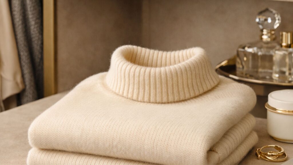 Luxury Cashmere Jumper, Luxury Walk in wardrobe. Luxury Styling - Avoid Moth Damage