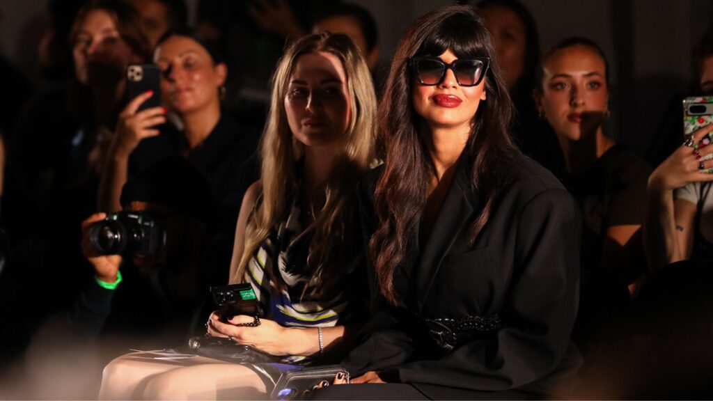 Oxfam x Vinted Runway Show LFW SS26. | Jameela Jamil sits front Row | Photo credit OXFAM 